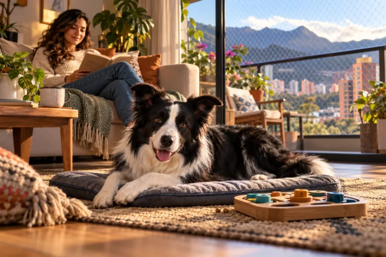 Ilustración: Border Collie en apartamento: la pregunta no son los metros