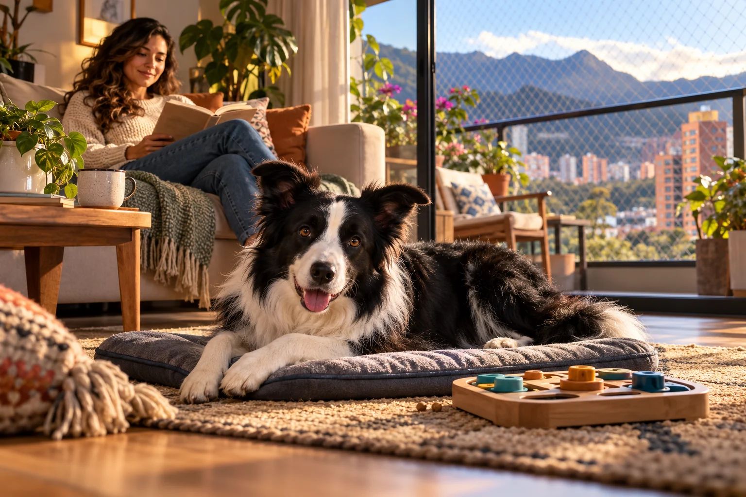 Ilustración: Border Collie en apartamento: la pregunta no son los metros