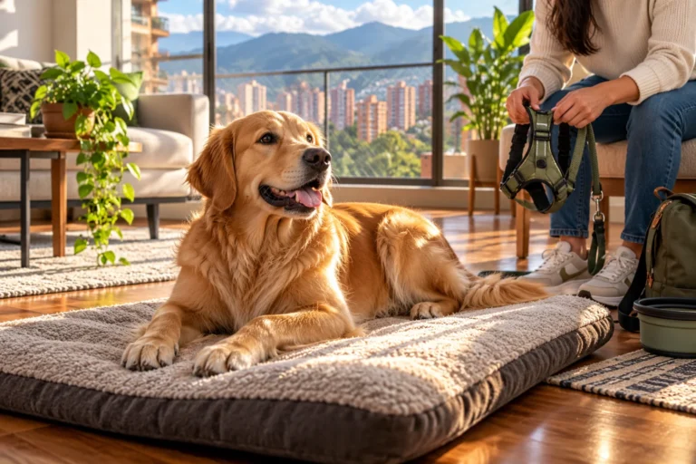 Ilustración: Golden Retriever en apartamento: ¿qué necesita de verdad?