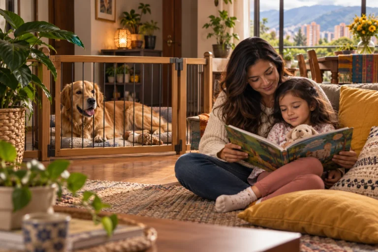 Ilustración: Golden Retriever con niños: convivencia sin confiarse de la fama