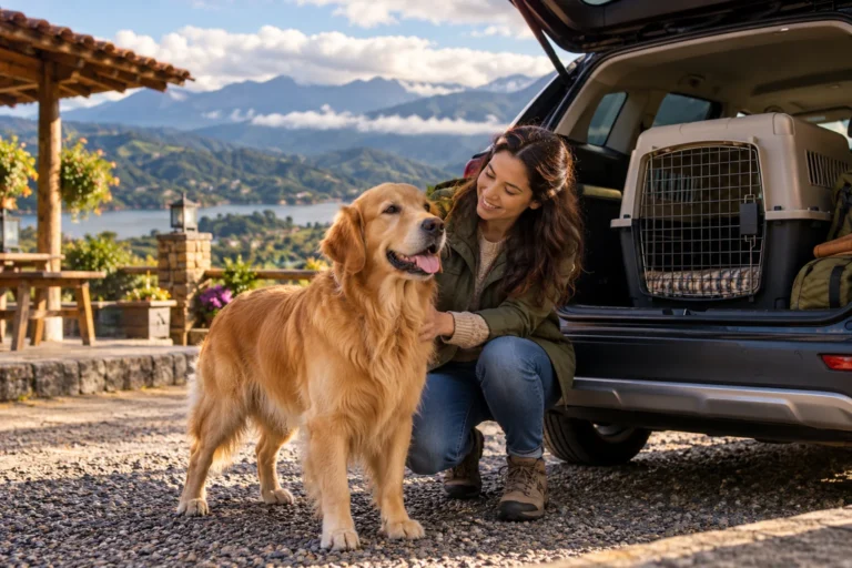 Ilustración: Viajar con un Golden Retriever en Colombia: antes de salir