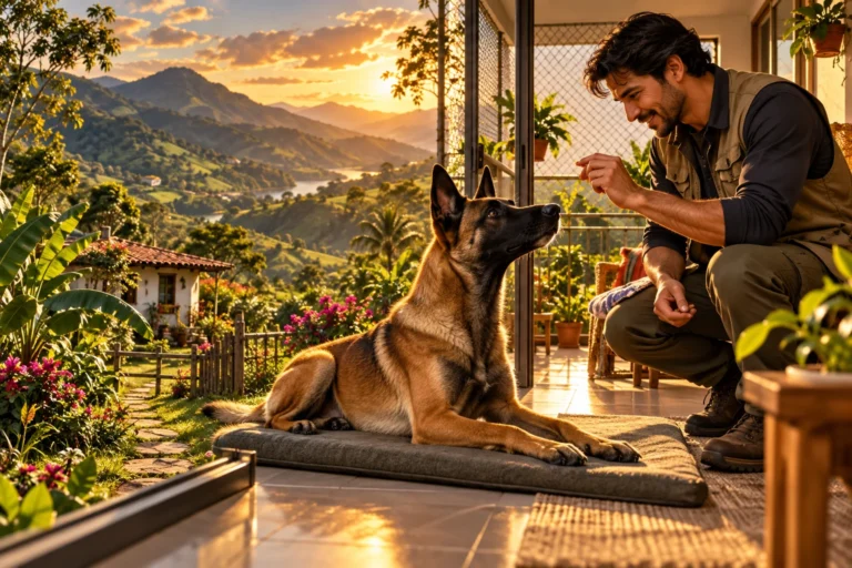 Ilustración editorial de ¿Un malinois necesita una finca? El espacio no cuenta toda la historia