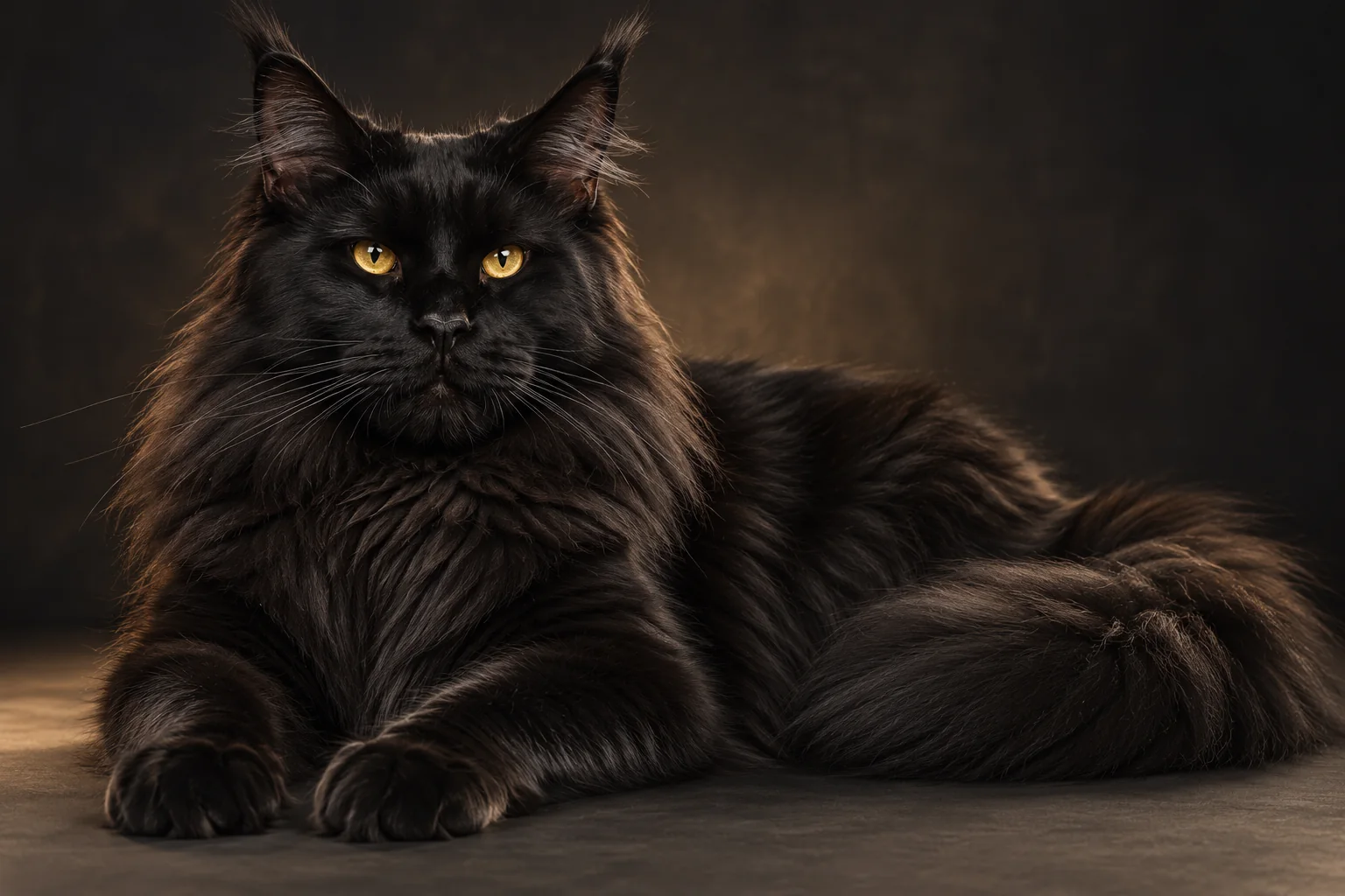 Ilustración: Retrato ilustrativo de un Maine Coon Black; no es una carta de color.
